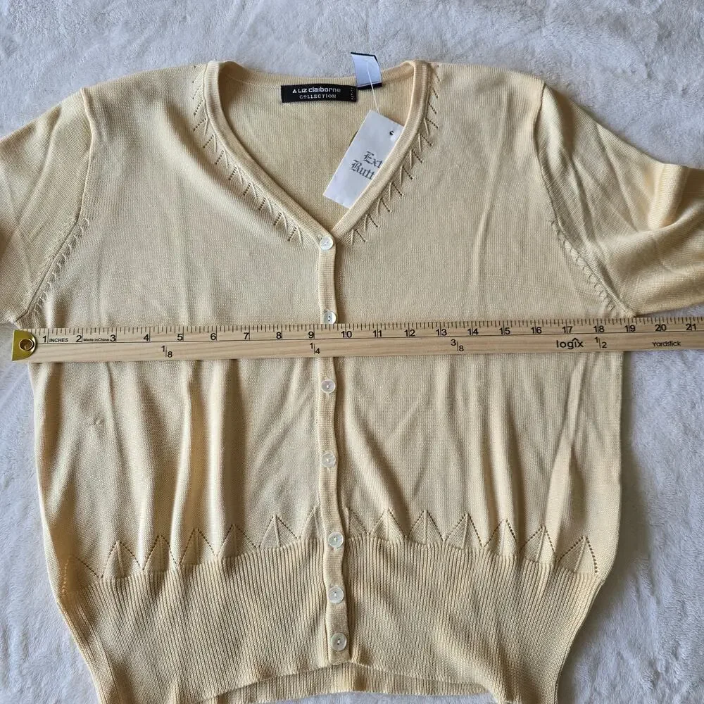 NWT Women's 100% Silk Cardigan S Butter Yellow Layering Minimalist Quiet luxury